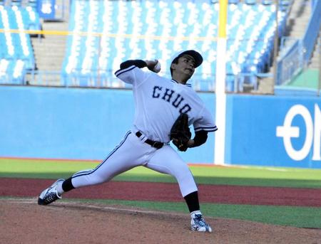 　デビュー戦で好投した中大・東恩納