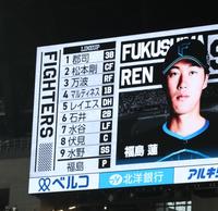 　日本ハムのスタメン（撮影・中島達哉）