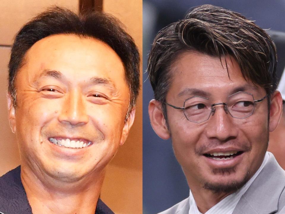 　宮本慎也氏（左）と鳥谷敬氏