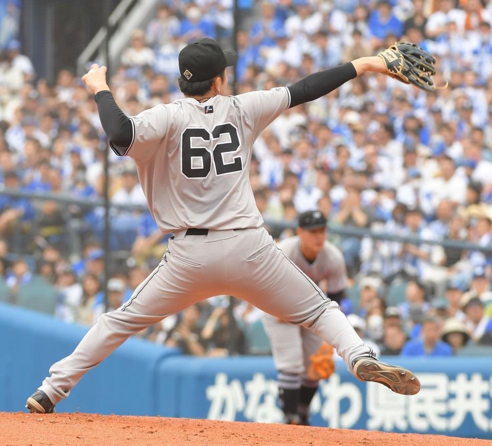 　ＤｅＮＡ打線を相手に力投する横川（撮影・佐藤厚）