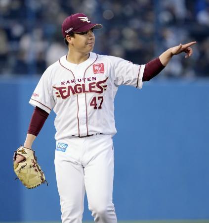 　オリックス戦に先発し、５回１失点で２勝目を挙げた楽天・藤井＝秋田