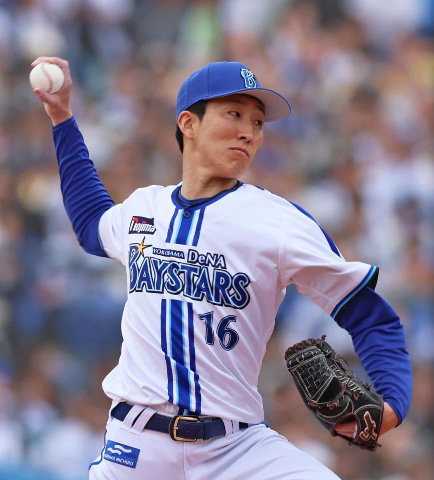 　阪神打線を相手に力投する大貫（撮影・立川洋一郎）