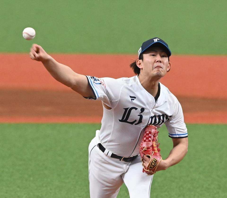 　力投する今井（撮影・園田高夫）