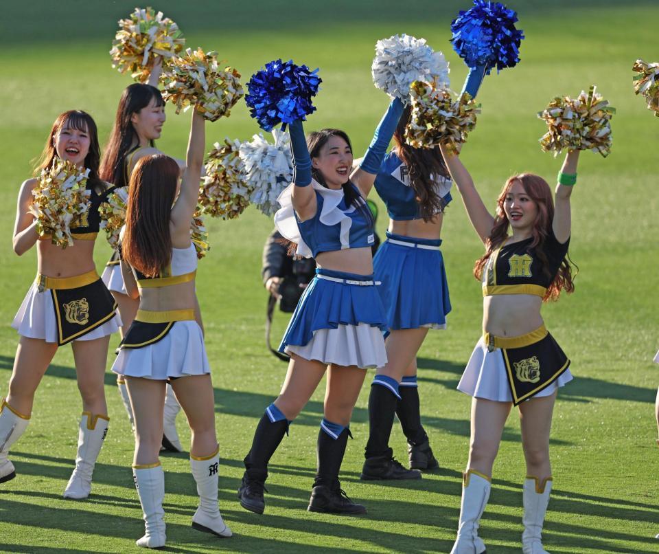 　ＴｉｇｅｒｓＧｉｒｌｓと踊りを披露したファイターズガール＝２９日