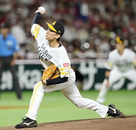 　７回無失点で４勝目を挙げたソフトバンク・大津＝みずほペイペイドーム