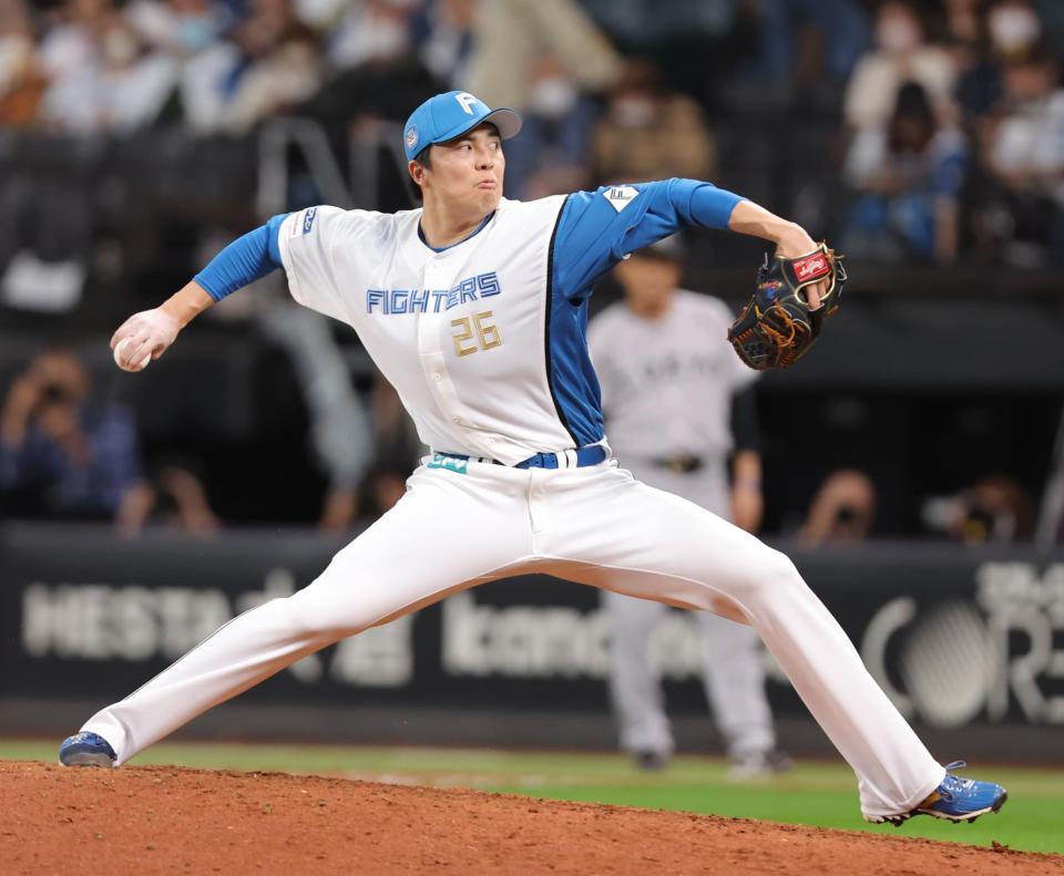 　１２回、登板した田中正（撮影・中島達哉）