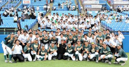 　東都大学野球入れ替え戦で勝利し１部に復帰した東農大