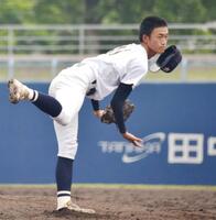 　５回から登板し、最後を締めた浅井