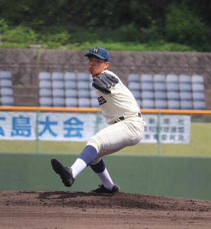 　広島商の先発・西川