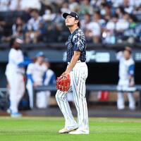 　７回、松本剛に押し出し四球を与えた今井（撮影・中島達哉）