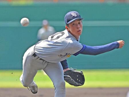 　先発し、力投する聖和学園・斎藤佑樹（撮影・北村雅宏）