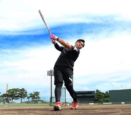 　練習を公開した佐々木麟太郎（撮影・金田祐二）