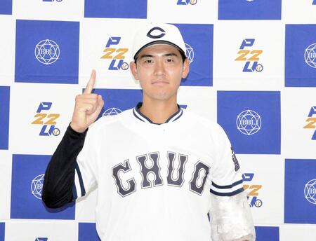 　リーグ戦１勝目を挙げた中大・今村