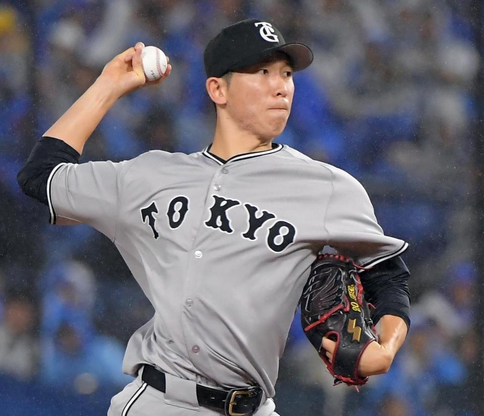 　ＤｅＮＡ打線に立ち向かう戸郷（撮影・佐藤厚）