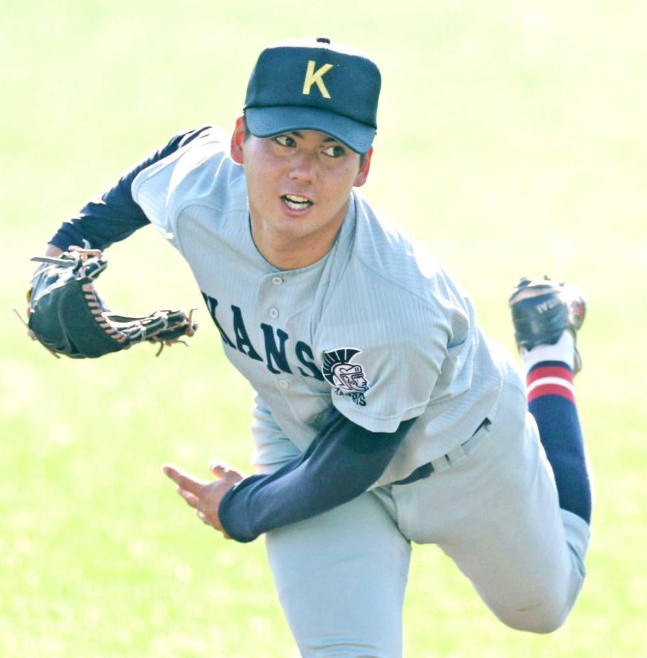 　２回を無失点に抑えた関大・金丸（撮影・中田匡峻）