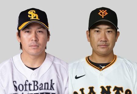 　甲斐拓也捕手（左）、菅野智之投手