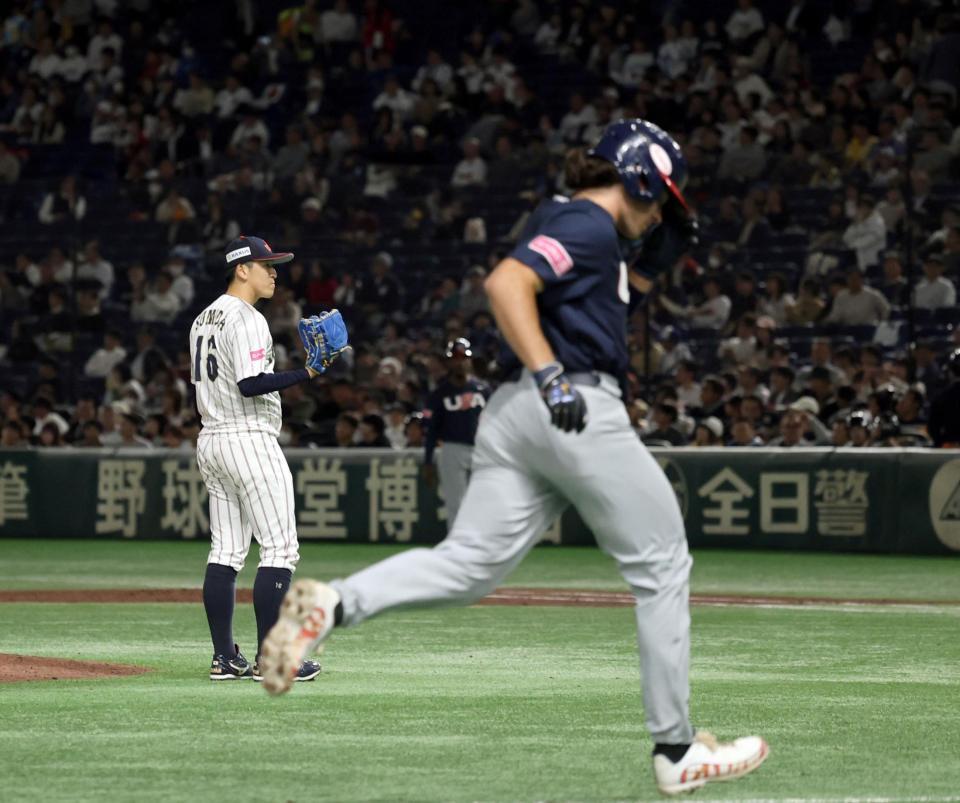 　５回、トーマスにソロを許す隅田（撮影・山口登）