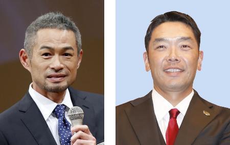 　イチローさん（左）、巨人の阿部慎之助監督