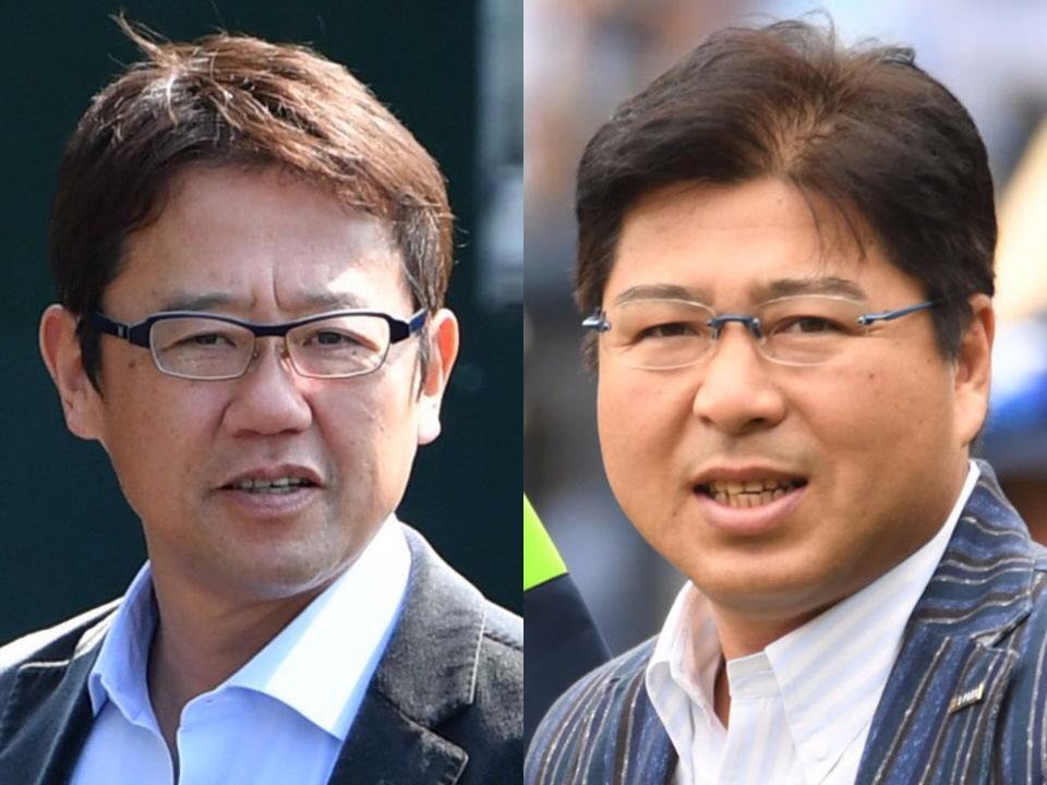 　（左から）古田敦也氏、真中満氏