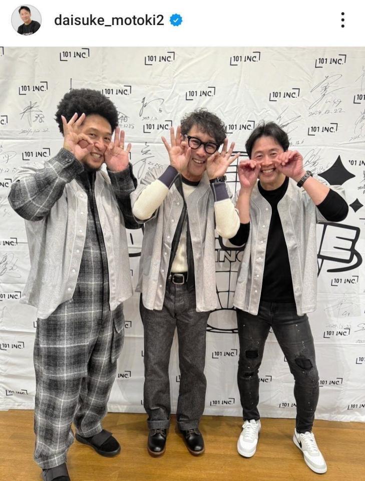 　左から中島、元木氏、亀井コーチ。元木大介氏のインスタグラム（ｄａｉｓｕｋｅ＿ｍｏｔｏｋｉ２）より