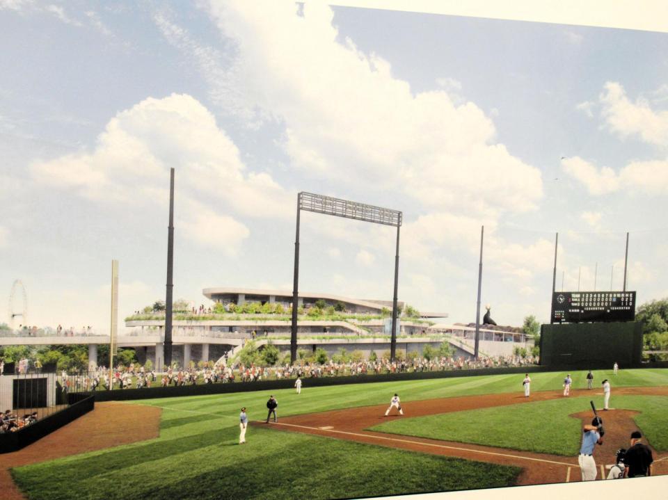 　「ジャイアンツタウンスタジアム」に併設され水族館　レフト側の外野席の向こう（イメージ）