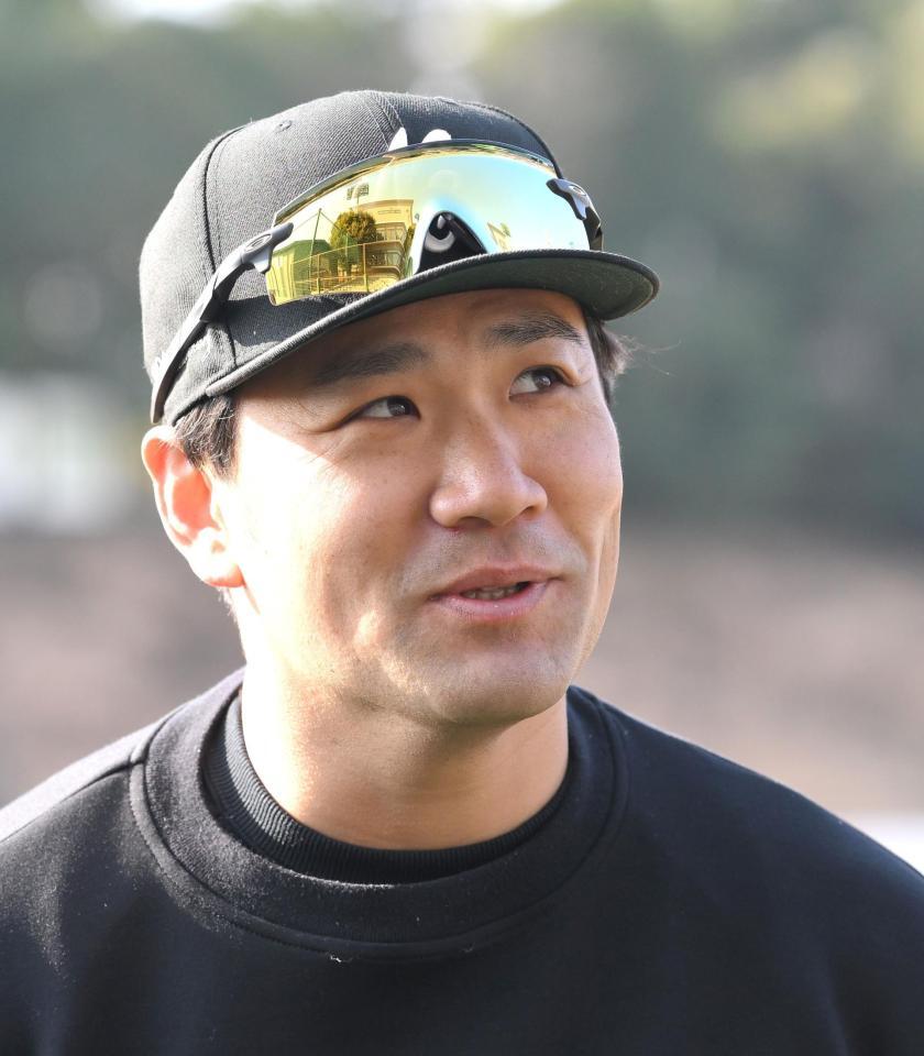 　イチロー氏の野球殿堂入りについて語る田中将（撮影・伊藤笙子）