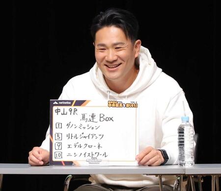 　自身の予想を披露する田中将