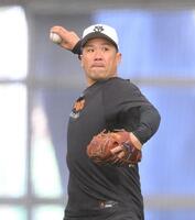 　キャッチボールをする田中将（撮影・伊藤笙子）