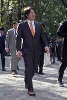 　キャンプインを前に必勝祈願に訪れた甲斐（撮影・伊藤笙子）