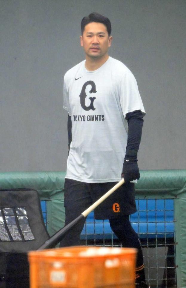 　打撃練習を行った田中将（撮影・伊藤笙子）