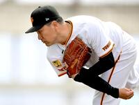 　真剣な表情で投球フォームを固める田中将（撮影・伊藤笙子）