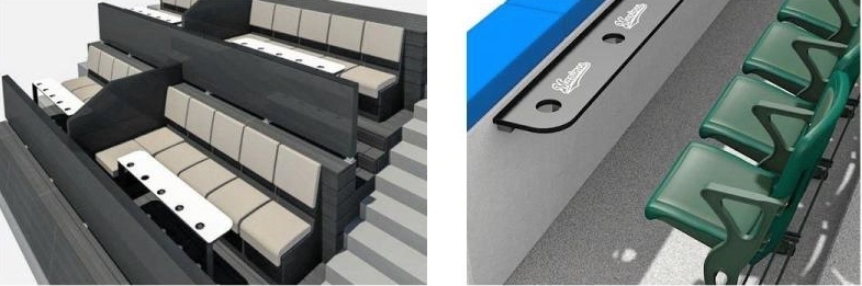 　ＺＯＺＯマリンスタジアムに設置されるフィールドウイング・カウンターシート（左）、とシーニック・ボックス＝球団提供