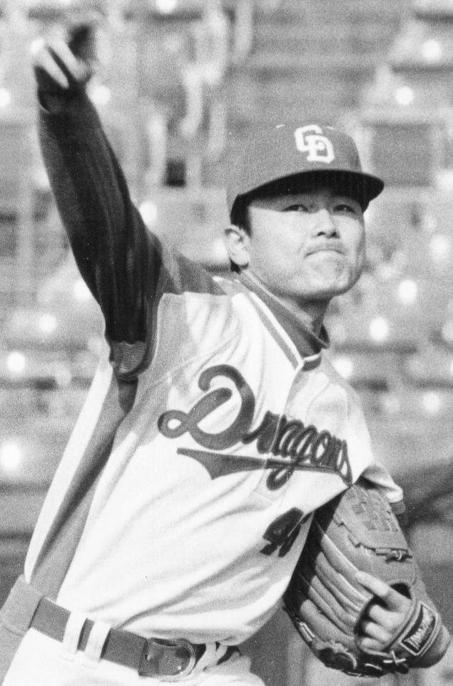 　現役時代の中日・平沼定晴＝１９８３年３月