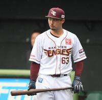 　１軍に合流した入江（撮影・佐々木彰尚）