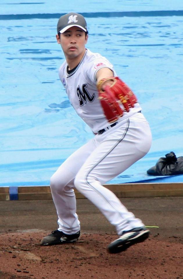 　打撃練習に登板した種市