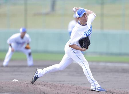 　力投する大野（撮影・吉澤敬太）