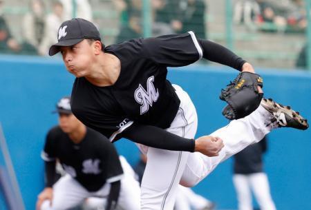 ロッテ田中晴也、３回を完璧　ヤクルト打線に強気の直球