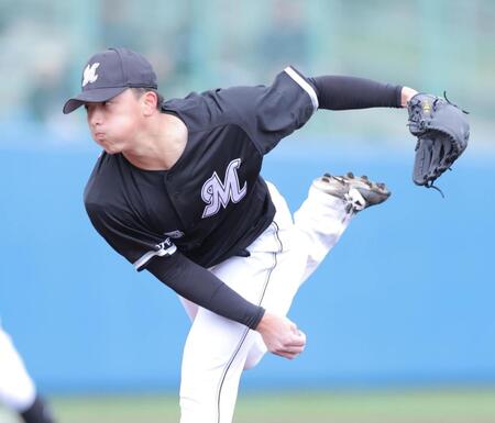 　力投する田中晴（撮影・吉澤敬太）