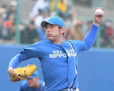 　先発する加藤貴（撮影・佐藤厚）