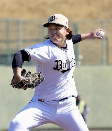 　ロッテとの練習試合に先発し、４回３安打無失点だったオリックス・宮城＝宮崎市清武ＳＯＫＫＥＮスタジアム