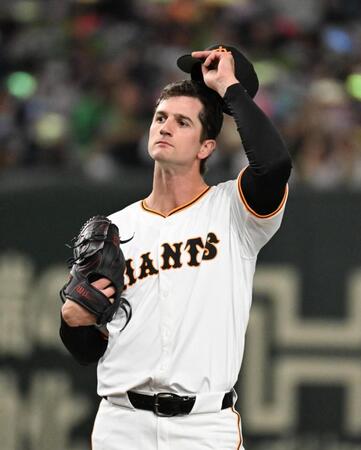 　４回、浜田に２点二塁打を許したグリフィン