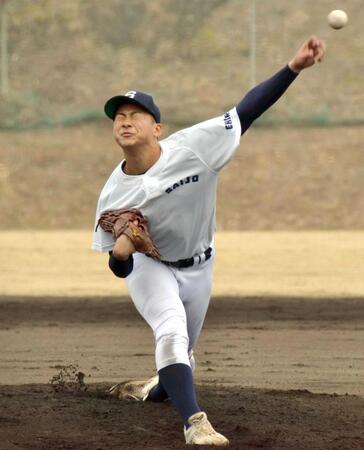 　５回を無失点と好投した西条・宇佐美