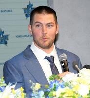 　「沢村賞を獲りたい」と語るバウアー（撮影・佐藤厚）