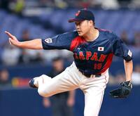 　５回、力投する斎藤（撮影・山口登）