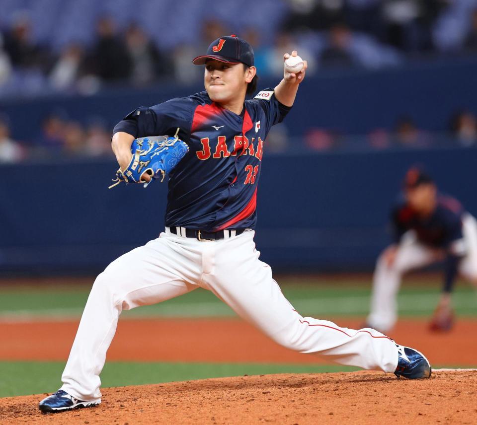 　６回、力投する河野（撮影・山口登）