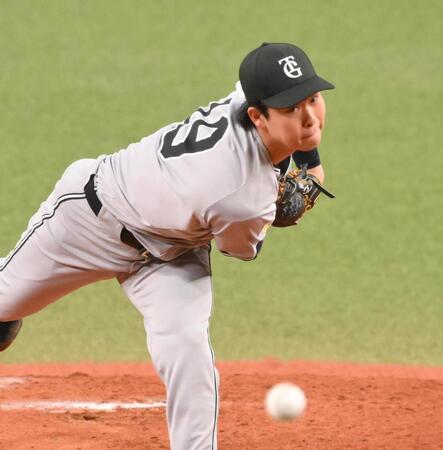 　力投する先発に山崎（撮影・西田忠信）