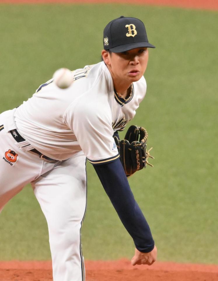 　力投する先発の山下（撮影・西田忠信）