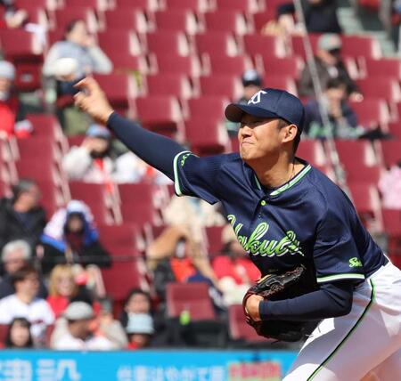 ５回４安打無失点と好投した奥川（撮影・市尻達拡）