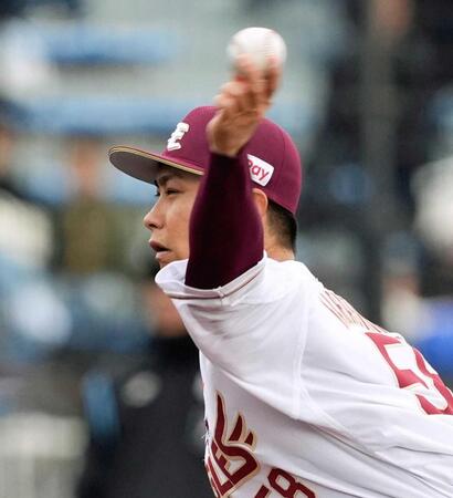 　３回無失点と力投をみせた辛島