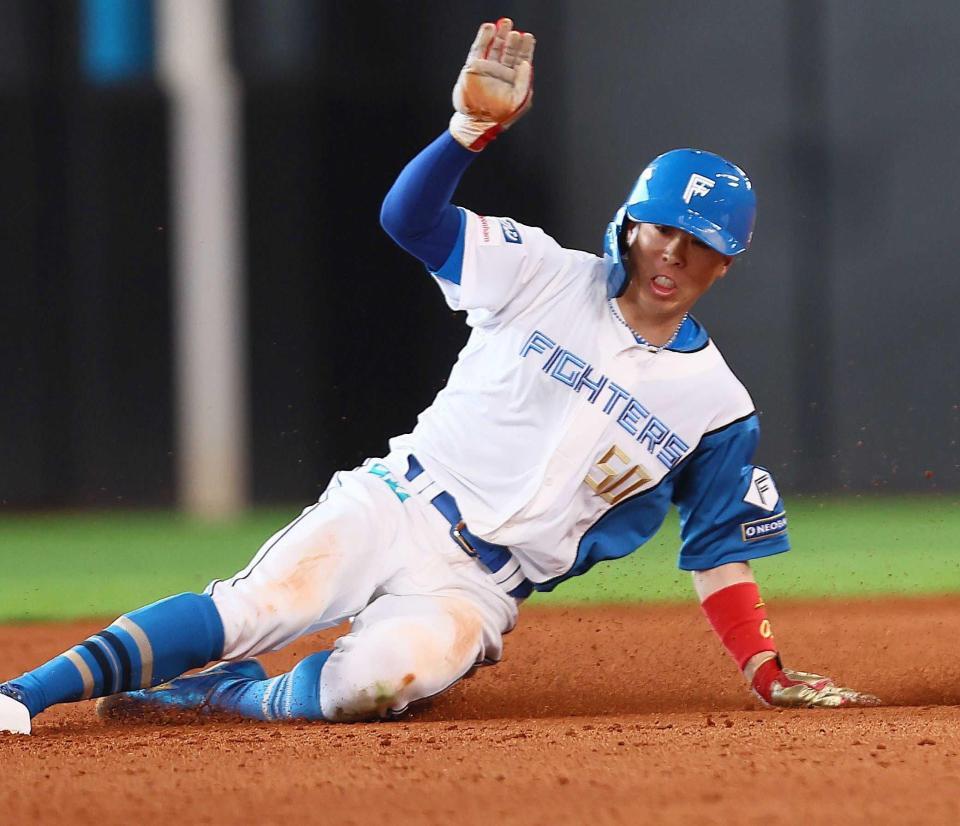 　４回、二盗を決める五十幡